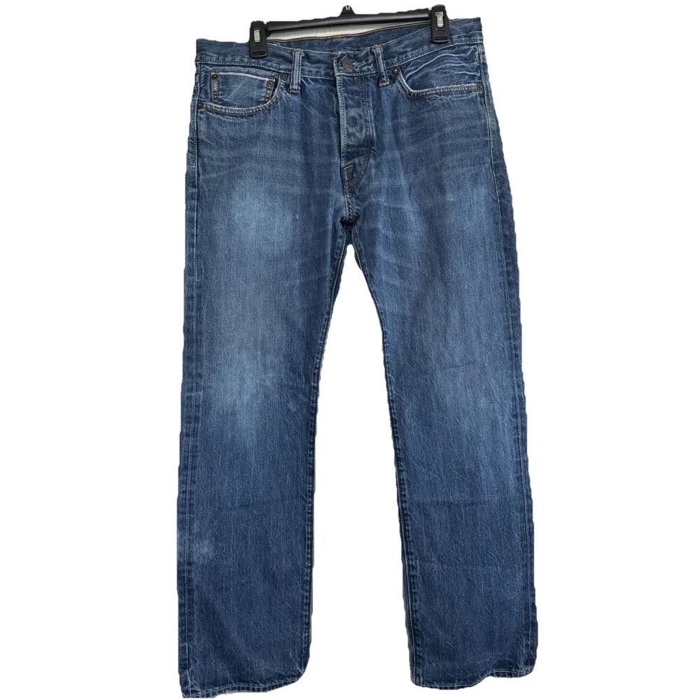 Abercrombie & Fitch Baggy Jeans Men's 32x30 Blue Denim Distressed‎ Button Fly